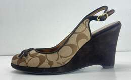 COACH Aligra Slingback Signature Wedge Heels Shoes Size 6.5 B alternative image