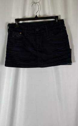 NWT True Religion Womens Black Button 5 Pockets Design Mini Skirt Size 26