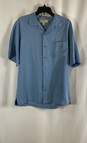 Tommy Bahama Mens Blue Short Sleeve Collared Pocket Button-Up Shirt Size Small image number 1