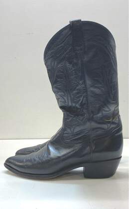 Tony Lama Black Leather Cowboy Western Boots Size 10 D alternative image