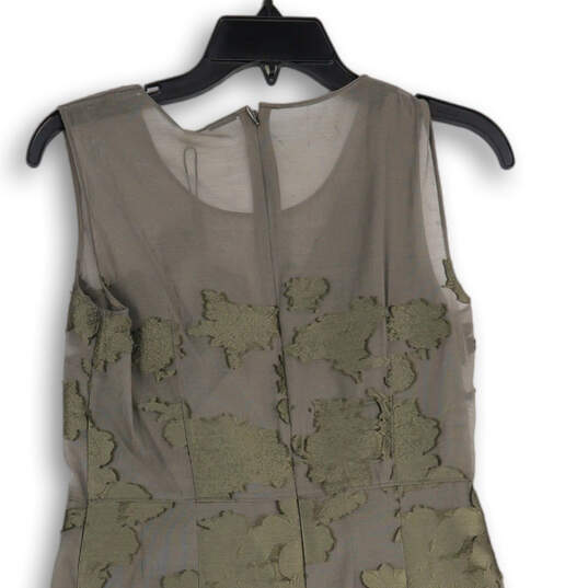 NWT Womens Gray Floral Sleeveless Round Neck Pleated Fit & Flare Dress Sz 2 image number 4