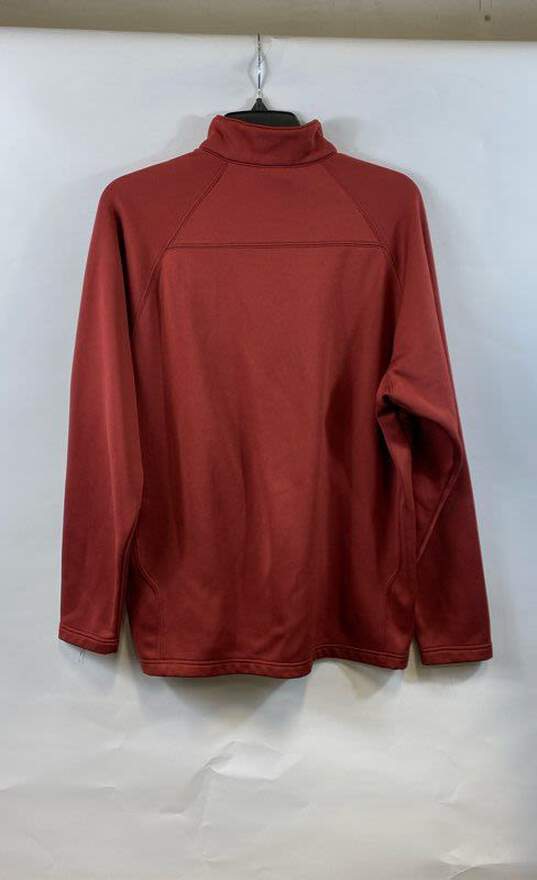 Columbia Mens Brown 1/2 Zip Mock Neck Long Sleeve Pullover Sweater Size Large image number 2