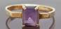14K Gold Amethyst Faceted Rectangle Band Ring For Repair 1.4g image number 4