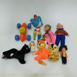 Assorted Vintage Toys Plush Stuffed Animals Dolls Howdy Doody Fisher Price