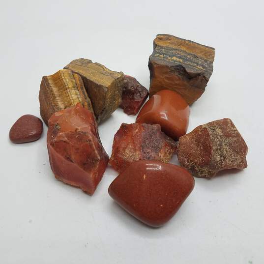 Raw Gemstone/Tiger Eye/Carnelian/Polished Stone Bundle 301.4g image number 1