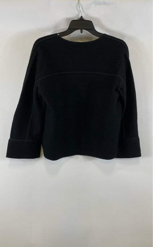 NWT Ann Taylor Loft Womens Black 3/4 Sleeve Open Front Boxy Cropped Jacket Sz M image number 2