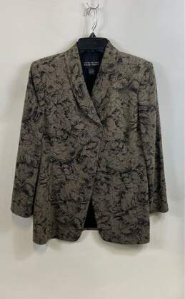 Linda Allard Ellen Tracy Womens Gray Long Sleeve Blazer & Skirt 2-Pcs Set Sz 12