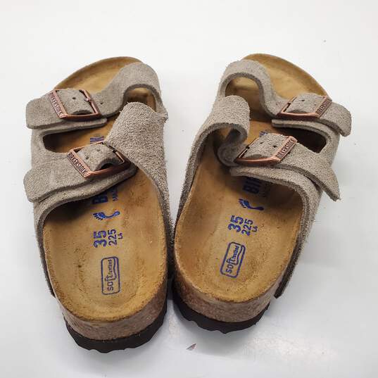 Birkenstock Women's Arizona Taupe Leather Slide Sandals Size 35 EU/5 US image number 3