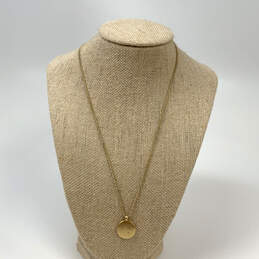 Designer J. Crew Gold-Tone Snake Chain Round Shape Pendant Necklace