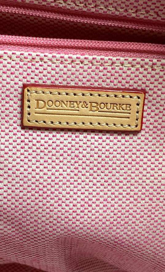 Dooney & Bourke Elisa DB Pink Signature Canvas Shoulder Hobo Tote Bag image number 4