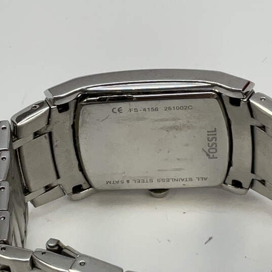 Designer Fossil FS-4156 Silver-Tone Stainless Steel Analog Wristwatch image number 4