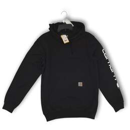 Carhartt Mens Pullover Hoodie Loose Fit Midweight Long Sleeve Black Size S