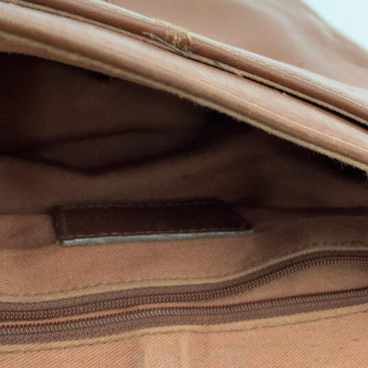 Womens Brown Leather Adjustable Strap Inner Pockets Crossbody Bag image number 3