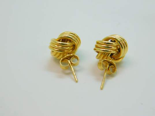14K Yellow Gold Love Knot Stud Earrings 1.5g image number 3