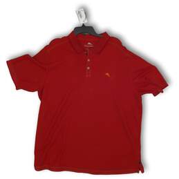 Tommy Bahama Mens Pullover Polo Shirt Collared Short Sleeve Red Size XXL