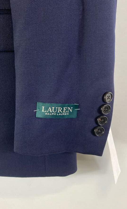 NWT Lauren Ralph Lauren Mens Navy Wool Single-Breasted 3-Piece Suit Size 38R 32W image number 6