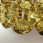 Designer Joan Rivers Gold-Tone Citrine Stone Stretchable Bangle Bracelet image number 3
