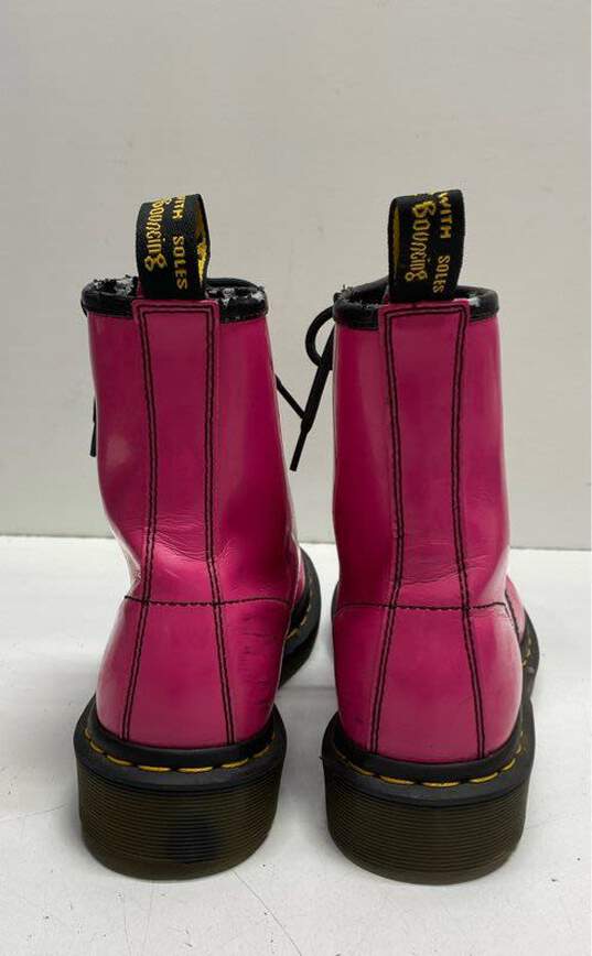 Dr. Martens 1460 Hot Pink Patent Leather Combat Boots Women's Size 7 image number 4