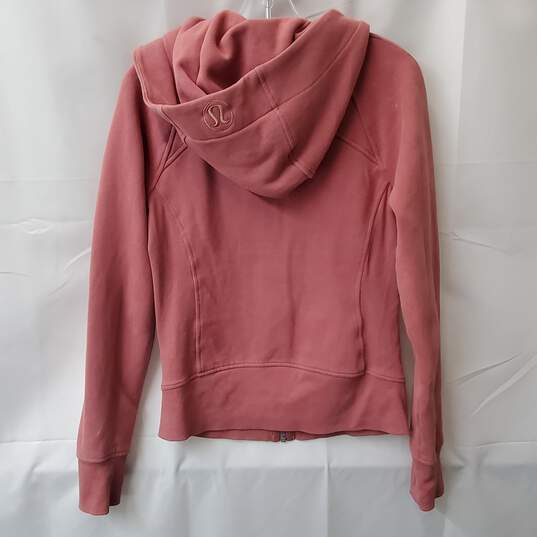 Lululemon Pink Zip-Up Cotton Hoodie Sz 4 image number 3