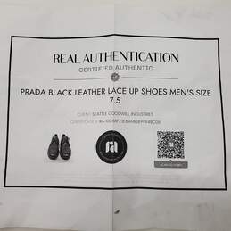 Prada Men's Black Leather Lug Sole Lace Up Shoes Size 7.5 w/COA alternative image