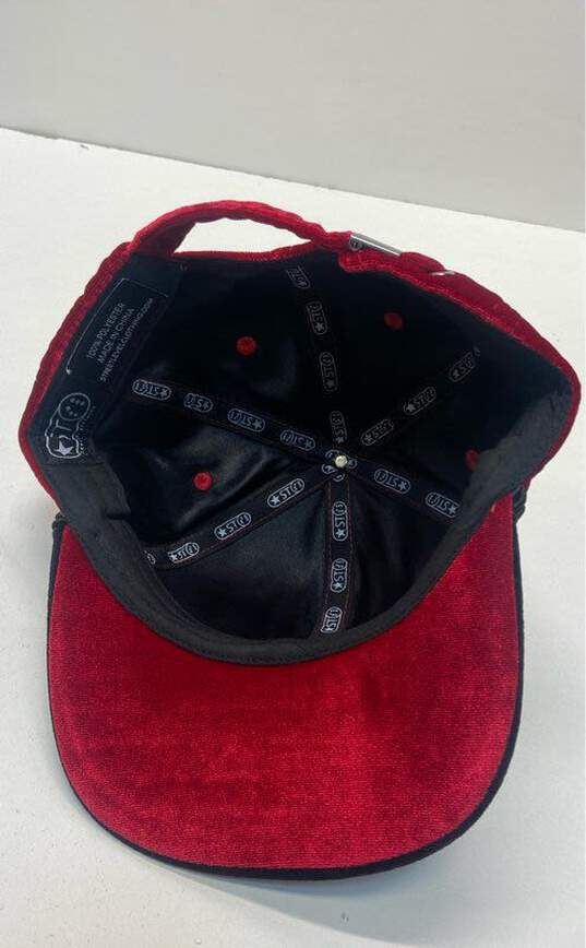 Street Level Clothing Red Velour Golf Snapback Hat Cap image number 5