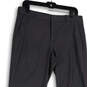 Womens Gray Flat Front Slash Pockets Straight Leg Dress Pants Size 10 image number 3