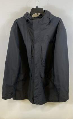 The North Face Mens Black Pockets Long Sleeve Hooded Rain Coat Size XXL