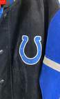 NFL Mens Black Leather Indianapolis Colts Football Bomber Jacket Size Medium image number 3