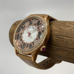 Designer Betsey Johnson Gold-Tone Stainless Steel Analog Quartz Wristwatch