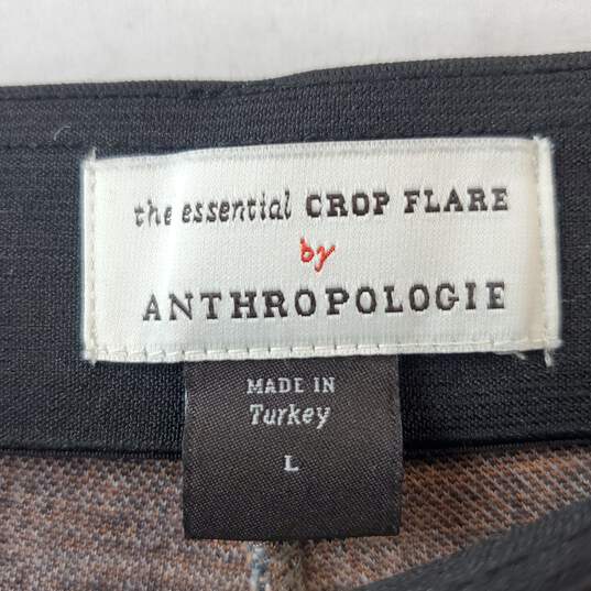 Anthropologie The Essential Crop Flare Pants Checked Gray Size L image number 3