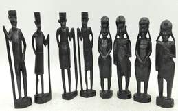 African Tribal Warrior Men And Women Hand Carved Statue Figures Made In Kenya