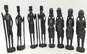 African Tribal Warrior Men And Women Hand Carved Statue Figures Made In Kenya image number 1