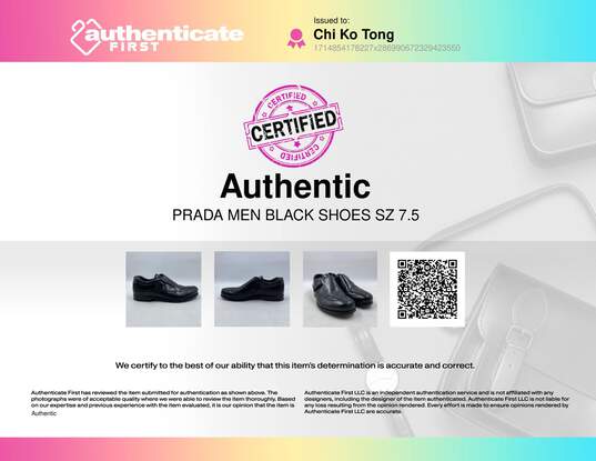 Prada Black Slip-On Dress Shoe Men 7.5 image number 8