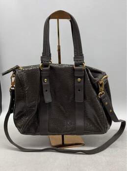 Marc Jacobs Dark Grey Patent Leather Satchel Handbag with Gold Hardware alternative image