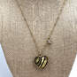 Designer Betsey Johnson Gold-Tone Link Chain Heart Shape Pendant Necklace image number 1