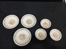 6PC Edwin M. Knowles China Floral Pattern Assorted Sized Bowl Bundle alternative image
