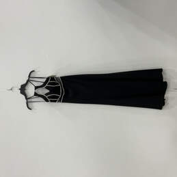 NWT Womens Black Sleeveless Cutout Embellished Fit & Flare Dress Size 9