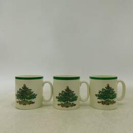 Vintage Spode England Christmas Tree Set of 7 Coffee Mugs alternative image