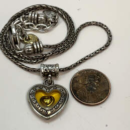 Designer Brighton Two-Tone Rope Chain Heart Pendant Necklace alternative image