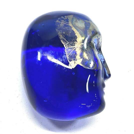 Kosta Boda Art Glass Handcrafted Blue 3in Glass Bertil Vallien Brian Sculpture image number 2