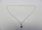 10K Yellow Gold Pearl Diamond Accent Pendant Necklace 1.5g image number 2