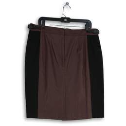 NWT Ann Taylor Womens Black Burgundy Back Zip Straight & Pencil Skirt Size 16 alternative image