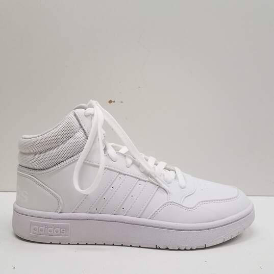 Adidas Hoops 3.0 Mid Triple White Athletic Shoes Women's Size 10 image number 1