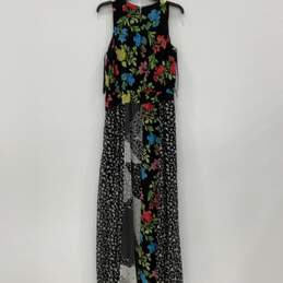 NWT Calvin Klein Womens Black Floral V-Neck Sleeveless Long Maxi Dress Size L G alternative image
