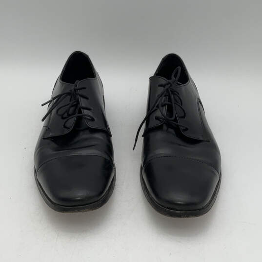 Mens Welles Black Leather Square Toe Lace-Up Oxford Dress Shoes Size 10.5 image number 1