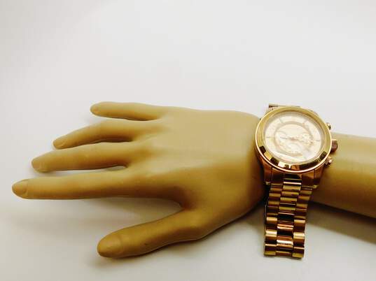 Michael Kors Designer Rose Gold Tone Women's Chronograph Watches 296.7g image number 3