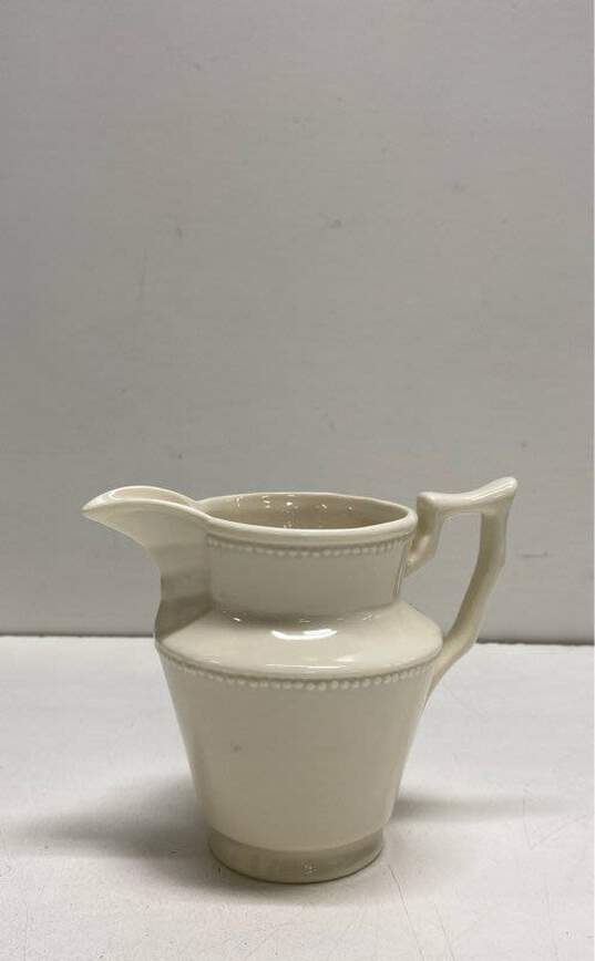 I. Godinger & Co. Embossed Tea Pot with 2 Creamers 3pc Ceramic Ivory White image number 5