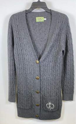 Juicy Couture Womens Gray Long Sleeve Button Front Cardigan Sweater Size L