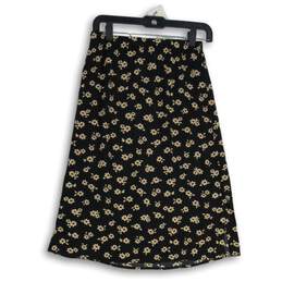 NWT Free Assembly Womens Black Floral Straight & Pencil Skirt Size 10/12 L