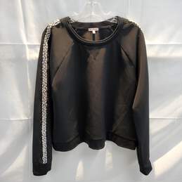 Juicy Couture Black Pearl Rhinestone Embellished Pullover Sweater Size XL